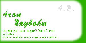 aron maybohm business card